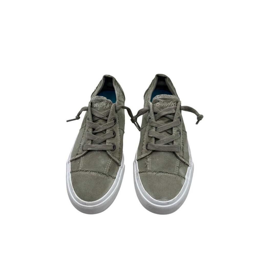 Blowfish Malibu 8M Distressed Canvas Casual Lace-Up Fashion Womens Sneakers
